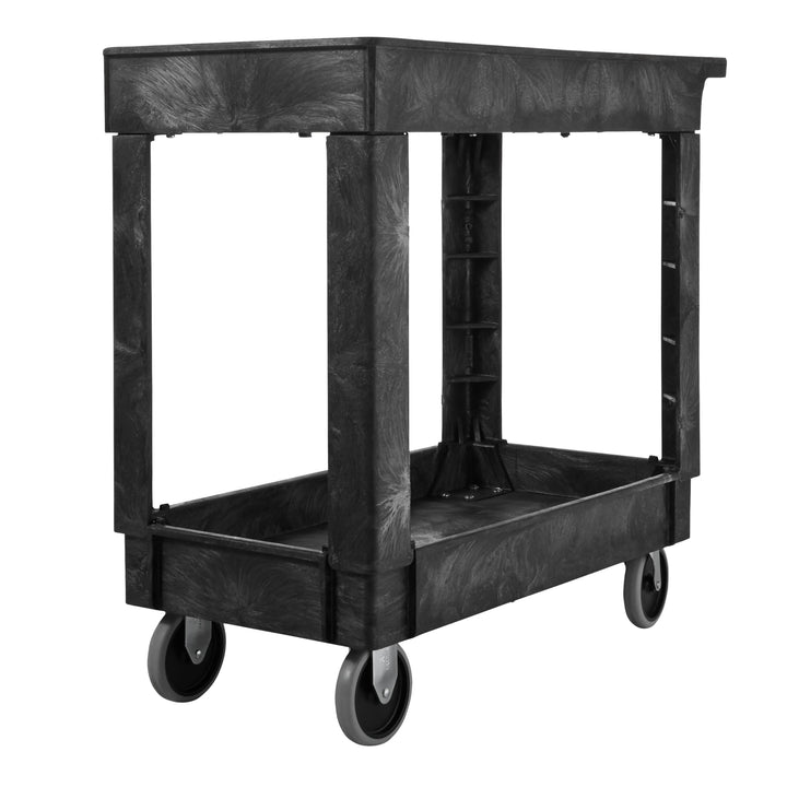 Rubbermaid Commercial FG9T6600BLA Service/Utility Cart, Two-Shelf, 300 lb capactiy, Black Bestseller