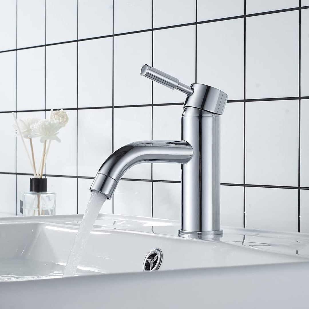 Chrom Badezimmer Wasserhahn Armatur für Waschbecken Chrom normal, Chrom normal