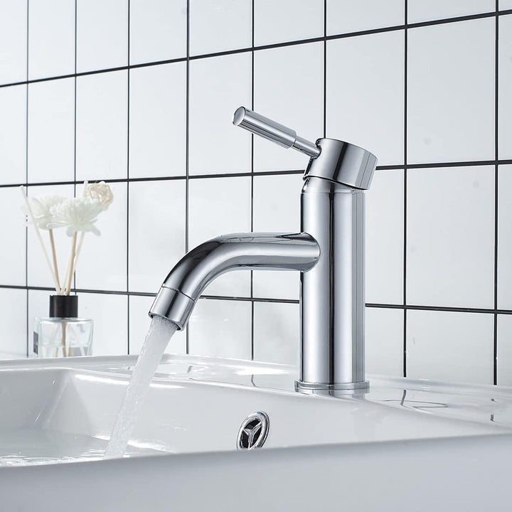 Chrom Badezimmer Wasserhahn Armatur für Waschbecken Chrom normal, Chrom normal
