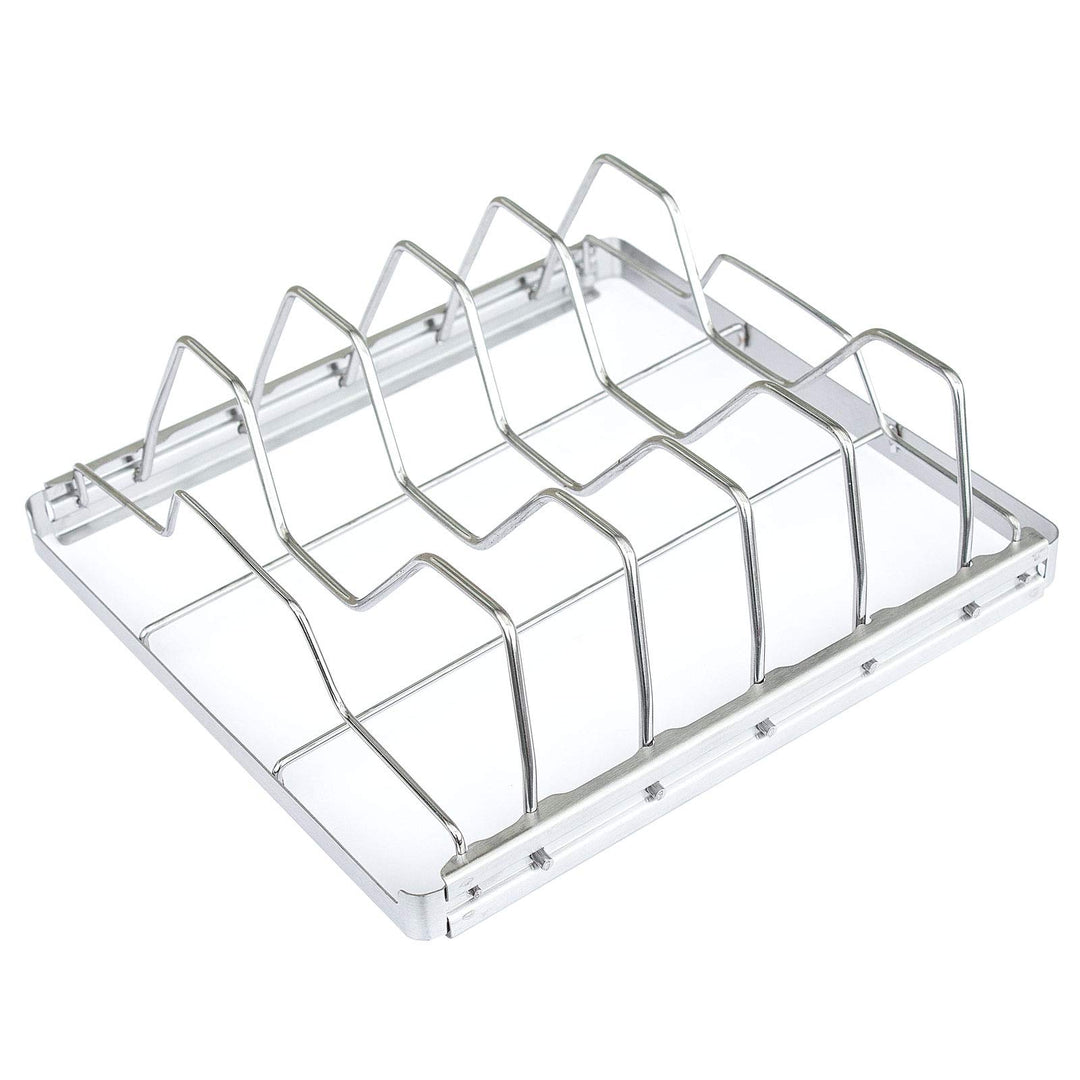 TAINO Spare-Ribs-Halter Edelstahl Rippchen-Halter Grill-Zubehör klappbar 24 x 23cm Grillkorb