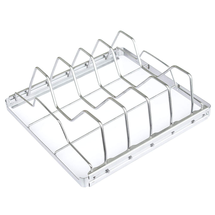 TAINO Spare-Ribs-Halter Edelstahl Rippchen-Halter Grill-Zubehör klappbar 24 x 23cm Grillkorb