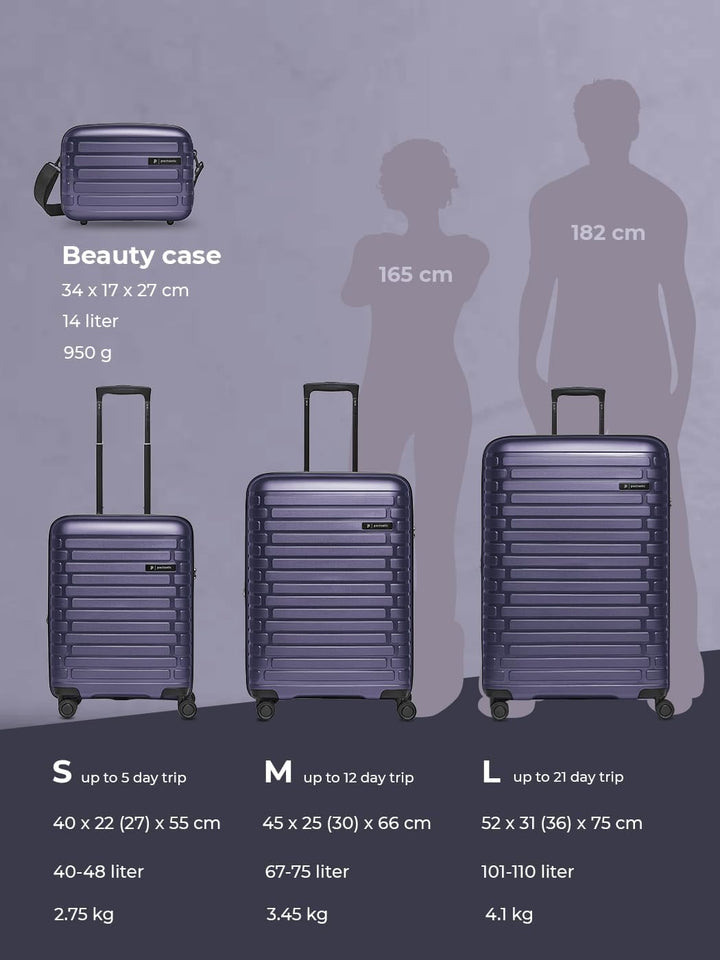 Hartschalen Koffer-Set 3-teilig | hochwertiges Polypropylen Material | mit Dehnfalte erweiterbar um