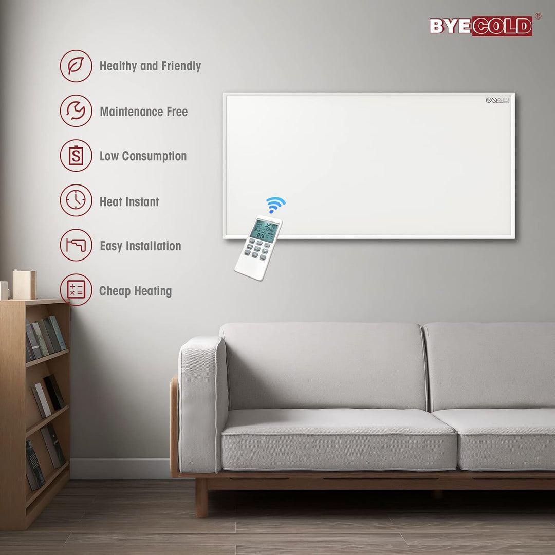 Infrarotheizung mit Thermostat - Infrarot Wandheizung - Elektroheizung 700 Watt - Heizplatte Heizpan