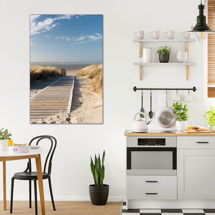 banjado® Glas Magnettafel mit 4 Magneten - Magnetwand 40x60cm mit Motiv Dünen - Memoboard/Pinnwand m