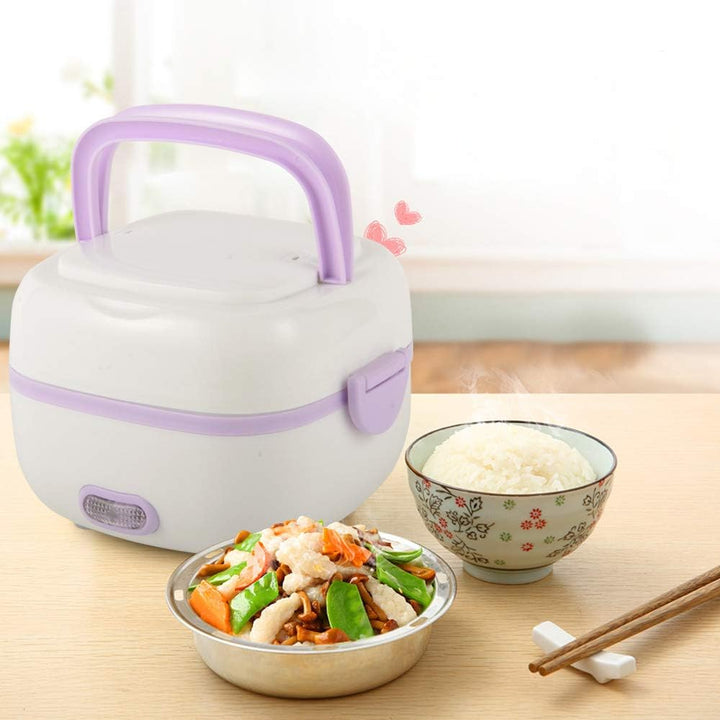 Elektrische Lunchbox 1L Tragbarer Reiskocher Multifunktions-Lunch Box mit Warmhaltefunktion 200W für