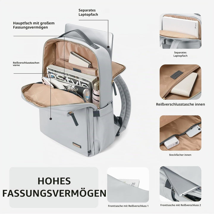 Stilvoller Laptop Rucksack für Damen von Fluggesellschaften zugelassen, Perfekt für die Arbeit das C