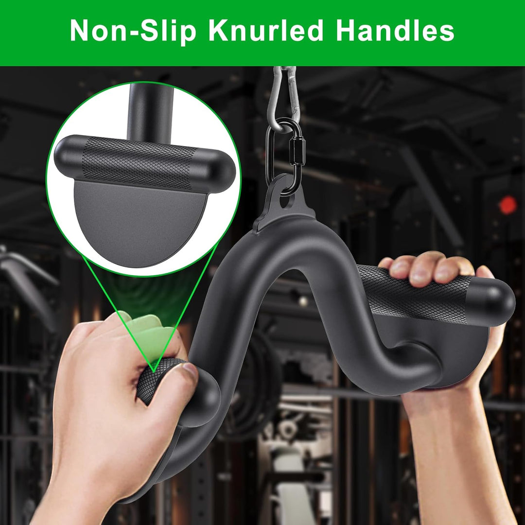 Kipika LAT Pull Down Bars Cable Machine Attachment, Rowing T-bar V-bar Set, Back Strength Training H