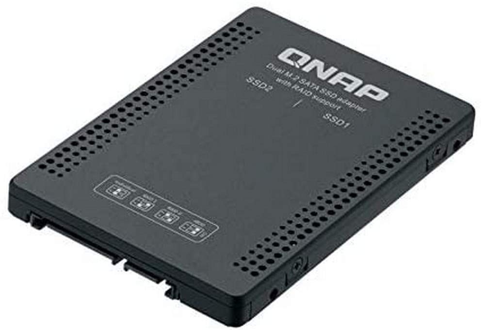 Qnap Systems 6.35 cm 2.5 Inch SATA to Dual M.2 2280 SATA Drive Adapter Hardware RAID 0/1 JBOD Indivi