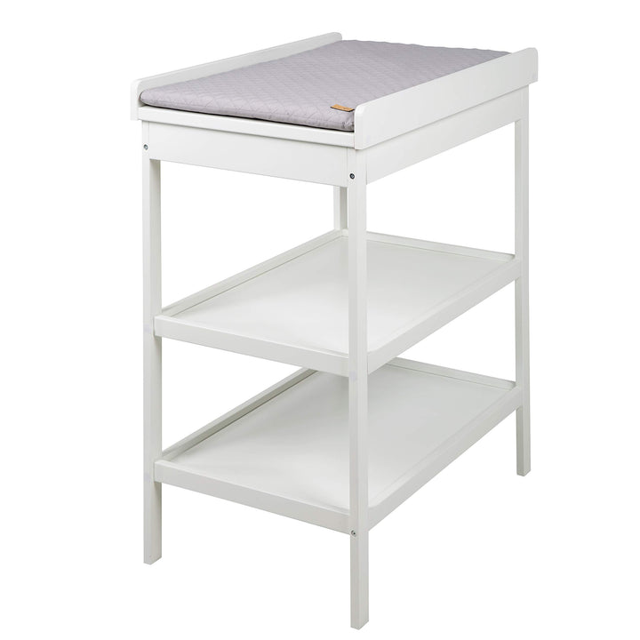 roba Wickelregal inkl. Wickelauflage roba Style grau - Platzsparender Wickeltisch - Holz weiss lacki