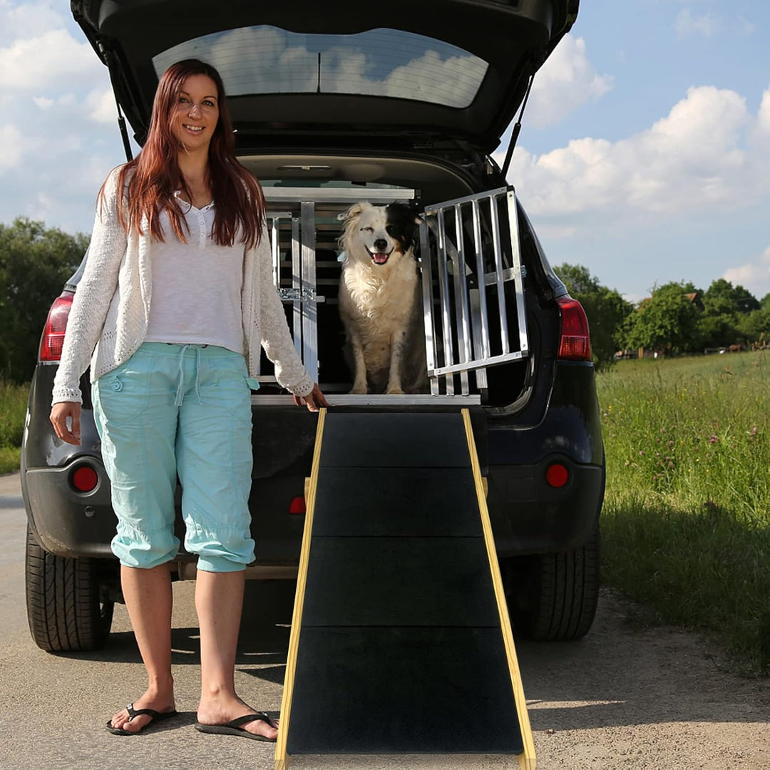 Aufun 2-in1 Hunderampe, Haustiertreppe Hundetreppe Faltbar für Katzen grosse und kleine Hunde, Tiert