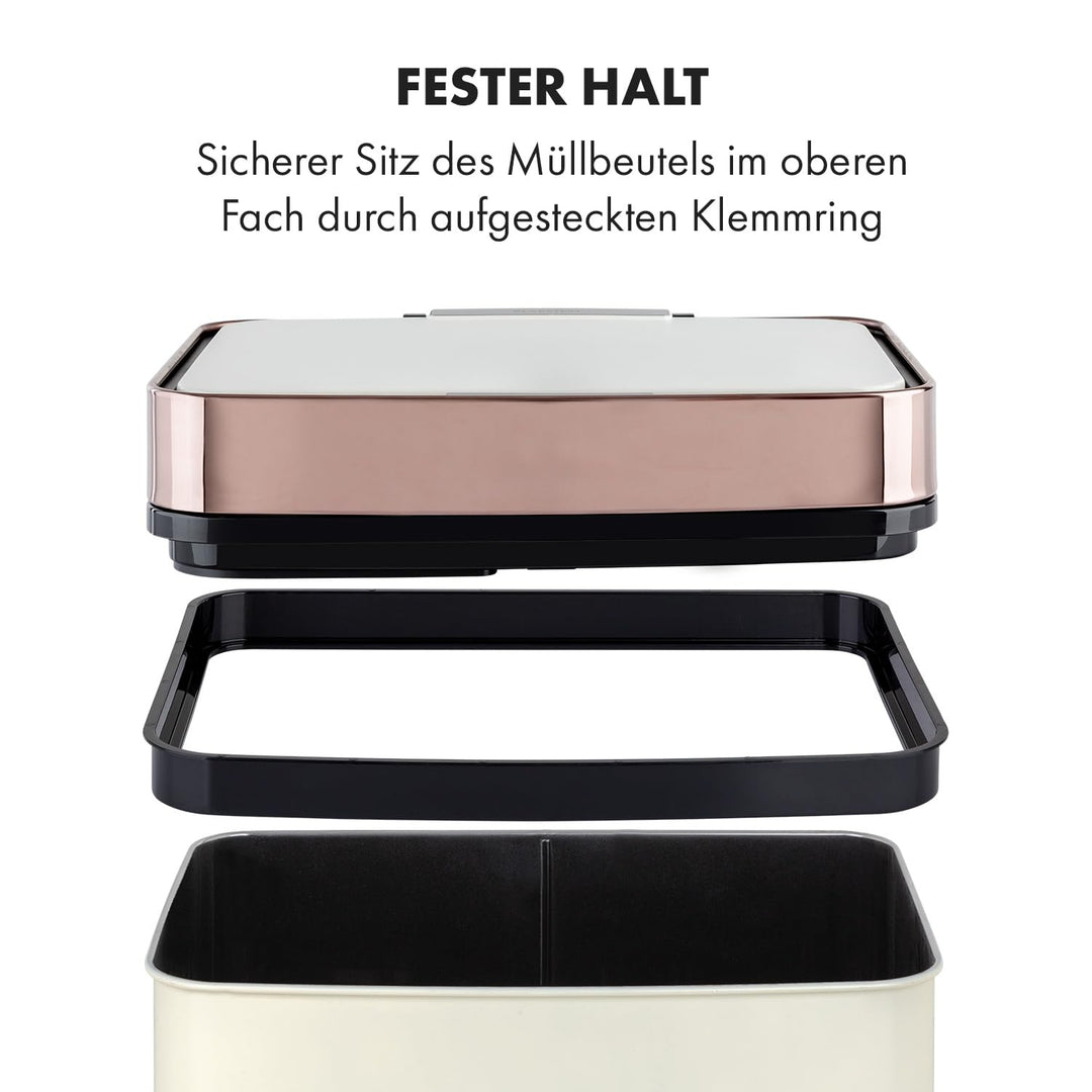 Klarstein Royal Trash Sensor-Mülleimer, 72 L Volumen in 4 Behältern, Restmüll & Recycling-Abfälle: 4
