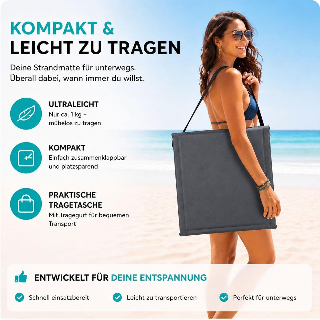 Intimo Living Strandliegen mit stufenlos Verstellbarer Rückenlehne - Die Strandmat gefüllt mit Komfo