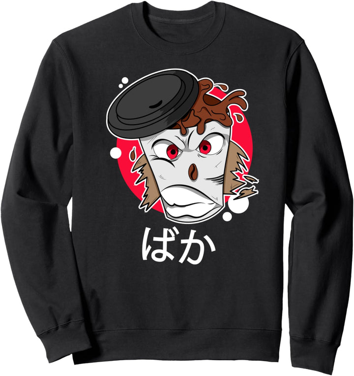 Raging Coffee Cup, Anime, Kawaii Baka Motiv Pastel Goth Sweatshirt