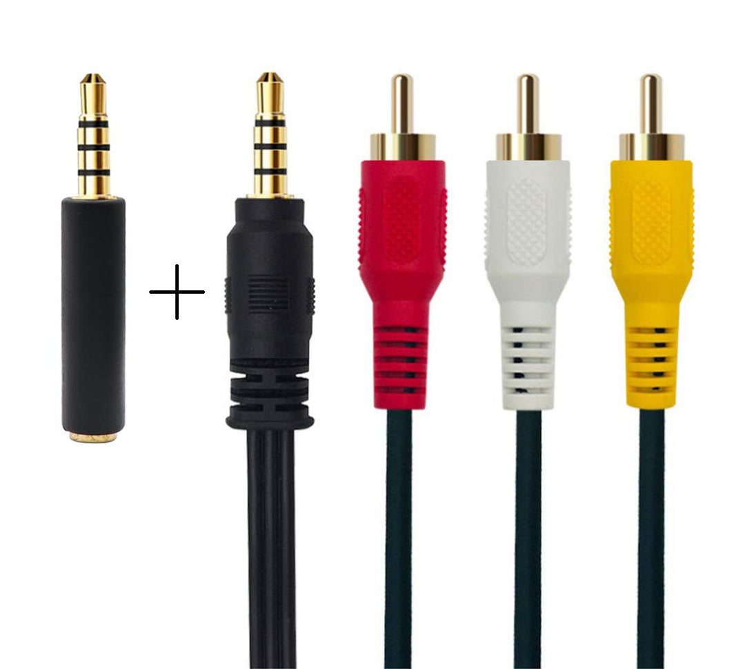 QiCheng & LYS Av camcorder video kabel, 3,5 mm Stecker auf 3 RCA Stecker Stereo Audio Video AUX Kabe