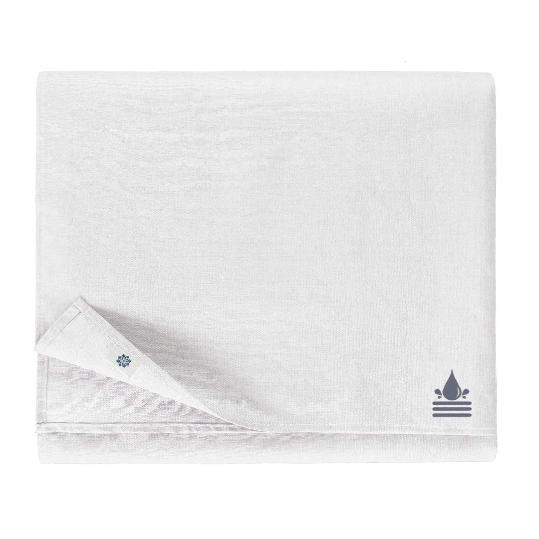 Linen &amp; Cotton Tischdecke Wasserdicht Wachstuch Gartentischdecke Adele - 100% Leinen, Weiss (147 x 2