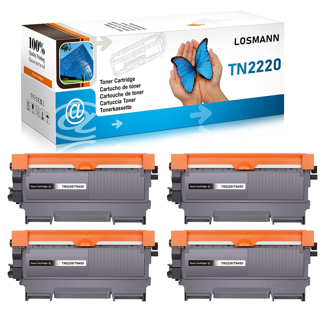 LOSMANN 4x Toner Kompatibel für Brother TN-2220 TN2220 TN-2010 TN2010 für DCP-7060DN DCP-7060N DCP-7