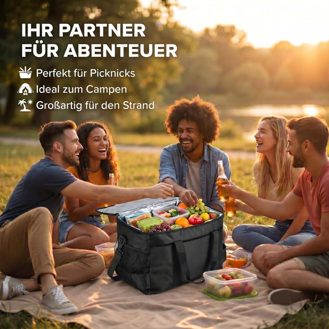 XXL Kühltasche iolierte Getränke & Snack-Tasche Isotasche Picknick-Tasche für Camping Reisen Urlaub