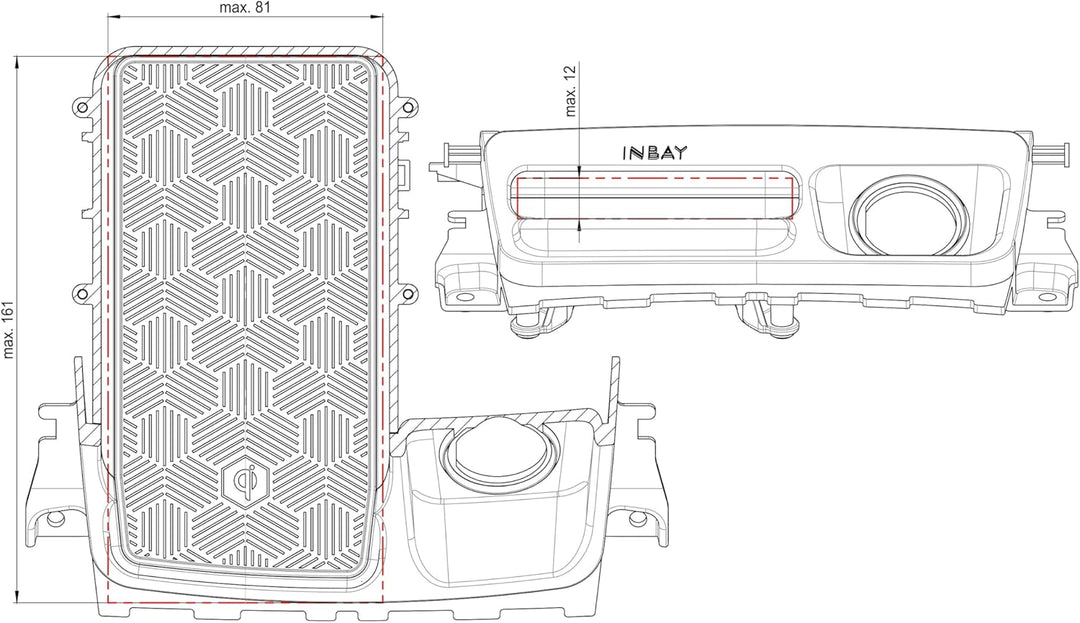 Kabellose Inbay Ladeschale/Ladestation fürs Auto kompatibel mit Mercedes A-Klasse CLA GLA 10W indukt