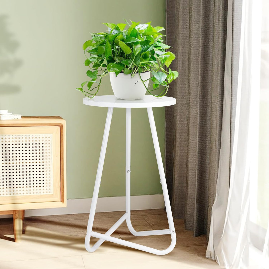 HDANI 50cm Rund Pflanzenständer,Blumenständer,Pflanzenregal aus Holz und Metall,Modernes Regal für Z