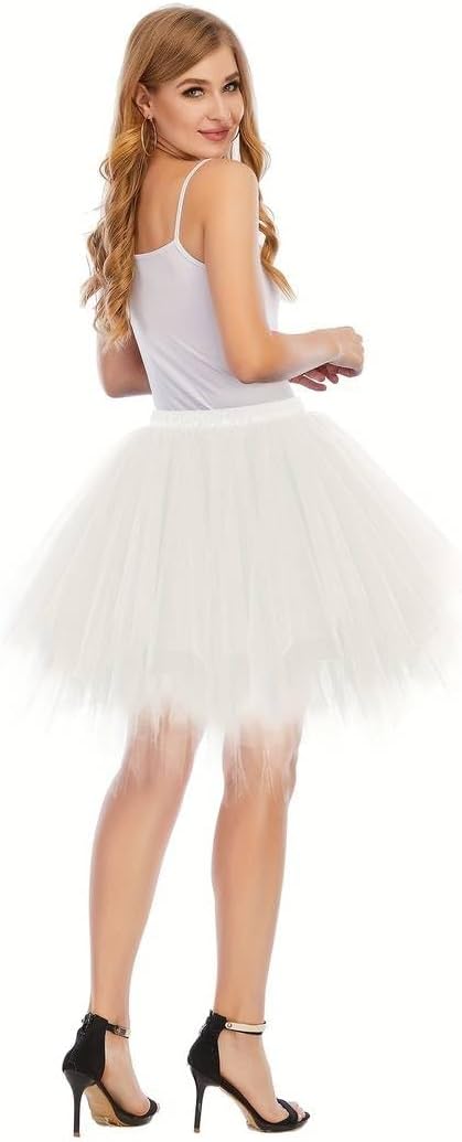 Boolavard 80er Jahre Tutu Rock für Erwachsene, mehrlagiger Tüll-Petticoat, Halloween-Tutu S-M Rosenr