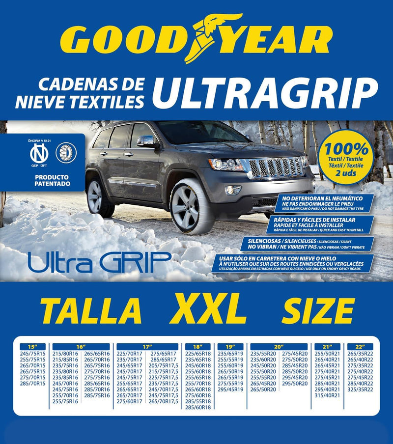 Goodyear Ultra GRIP Grösse XXL 2er Set Textil Schneeketten für Autos ULTRA GRIP GRÖSSE XXL, ULTRA GR