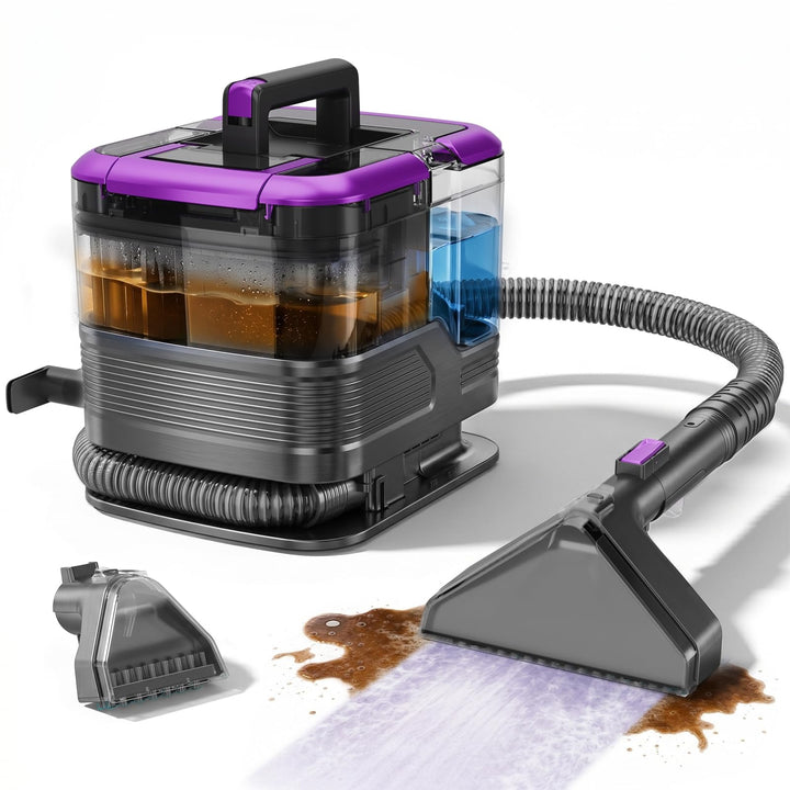 Waschsauger Polsterreiniger Gerät, 600W 21kPa Tragbarer Teppichreiniger Violett, Violett