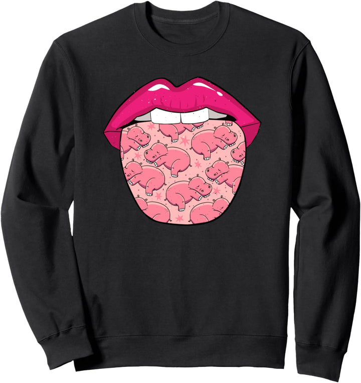 Nilpferd Zunge Hippo Flusspferd - Flusspferd Sweatshirt