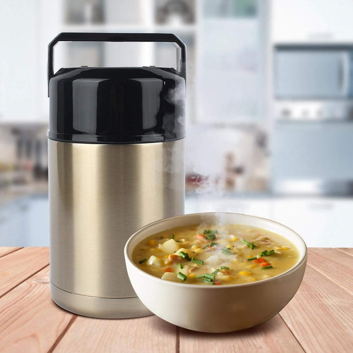 Thermobecher Essen to go, Thermobehälter für Essen 1 liter, Thermo Lunchbox aus Edelstahl, Thermos E
