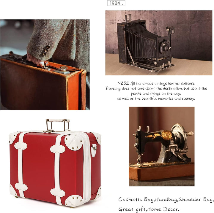 Urecity Vintage Reisekoffer Set 4 Teilig Leicht Retro Lederkoffer Hartschale Trolley Handgepäck Sets