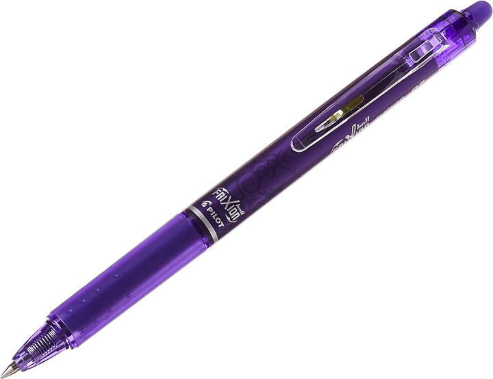 Pilot FriXion Clicker Gelschreiber mit Druckknopf radierbar 12 Stück Violett Packung mit 12, Packung