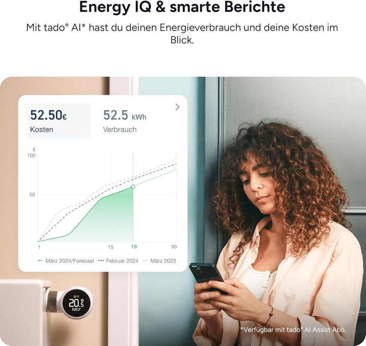 tado° Smartes Heizkörperthermostat X, Heizungssteuerung per App und Smart Speaker (Alexa, Siri, Goog