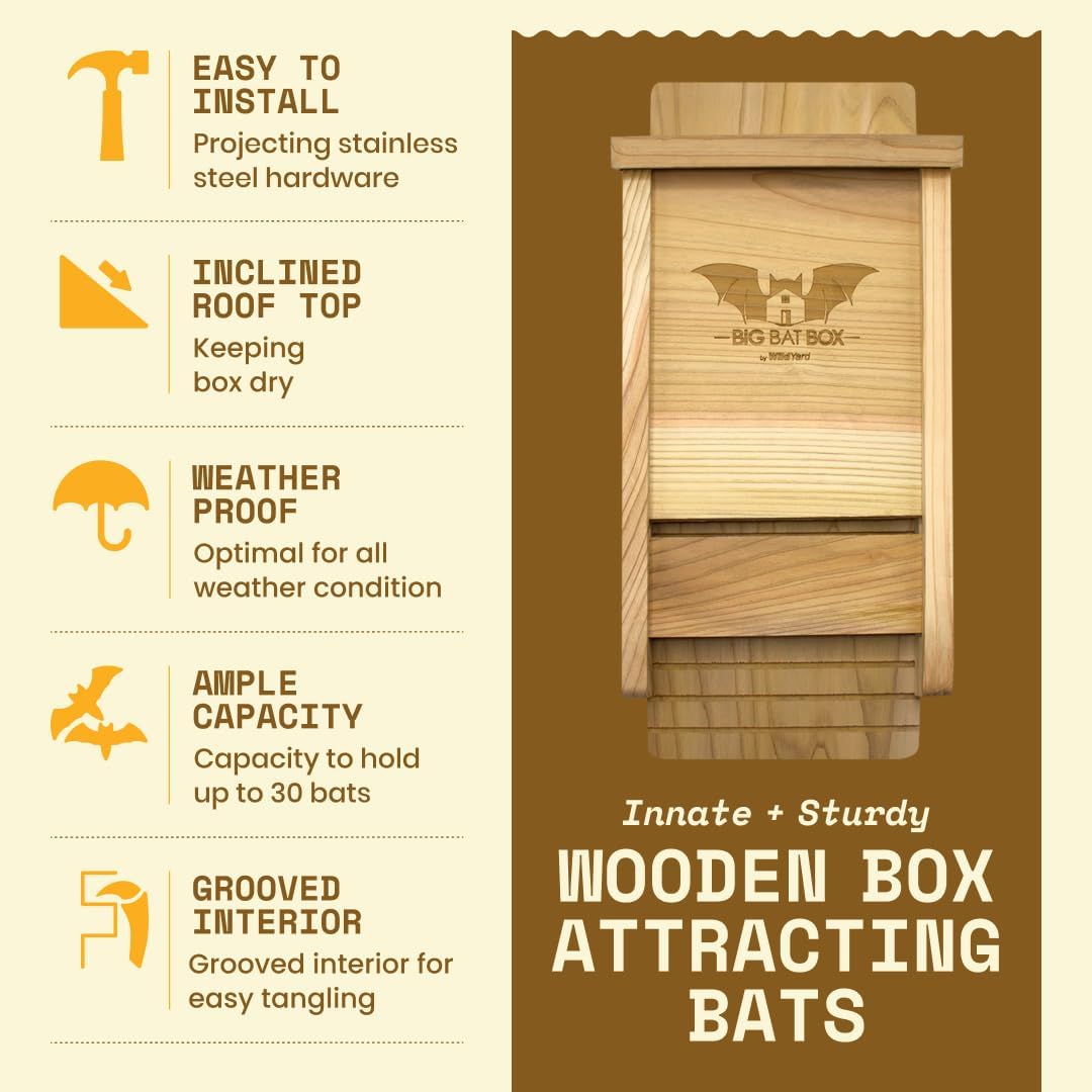 Wildyard Bat House for Outdoors - Der Komplette Fledermauskasten für den Aussenbereich - Säubere dei