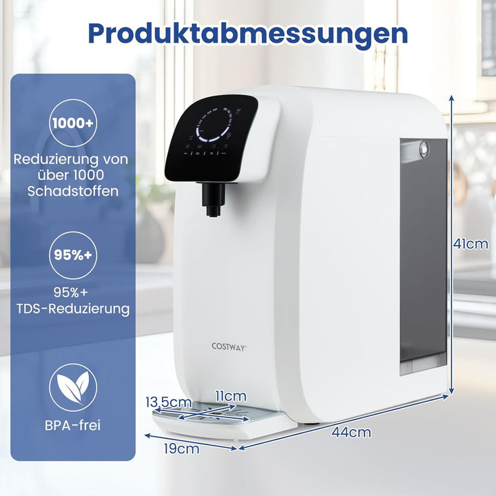 COSTWAY Umkehrosmose Wasserfilter, RO+PPC Wasserfiltrationssystem mit UV-Licht, Umkehrosmoseanlage T
