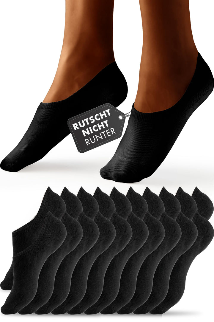 HELDENWERK 10 Paar Füsslinge für Damen & Herren - Unsichtbare Sneaker-Socken atmungsaktiv & bequem -