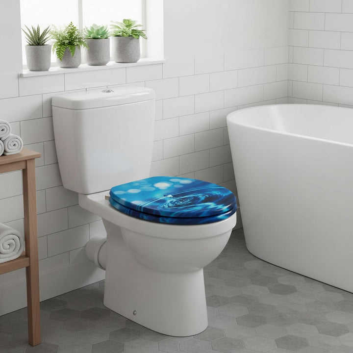 SINOBATH WC-Sitz Mit Absenkautomatik, Hochwertige Und Stabile Antibakterieller Toiletten, MDF Holzke