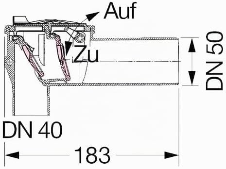 Kessel-Rückstauverschluss Staufix 73051 Siphon aus Kunststoff DN50