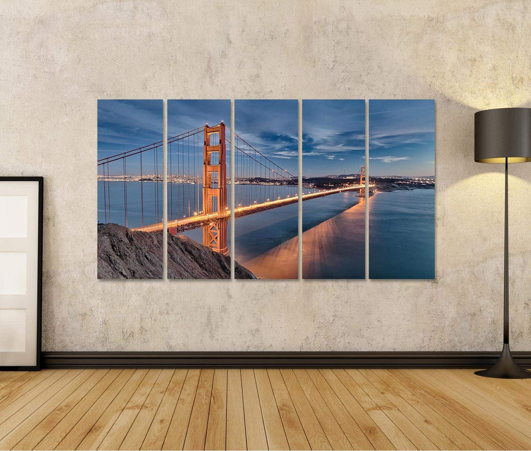 islandburner Bild auf Leinwand Golden Gate Bridge San Fracisco Stadt Bilder Wandbilder Poster Leinwa