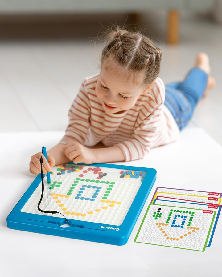 Coogam Magnetic Painting Board, grosse magnetische Graffiti-Platte mit Stift und Punktperlen, Montes