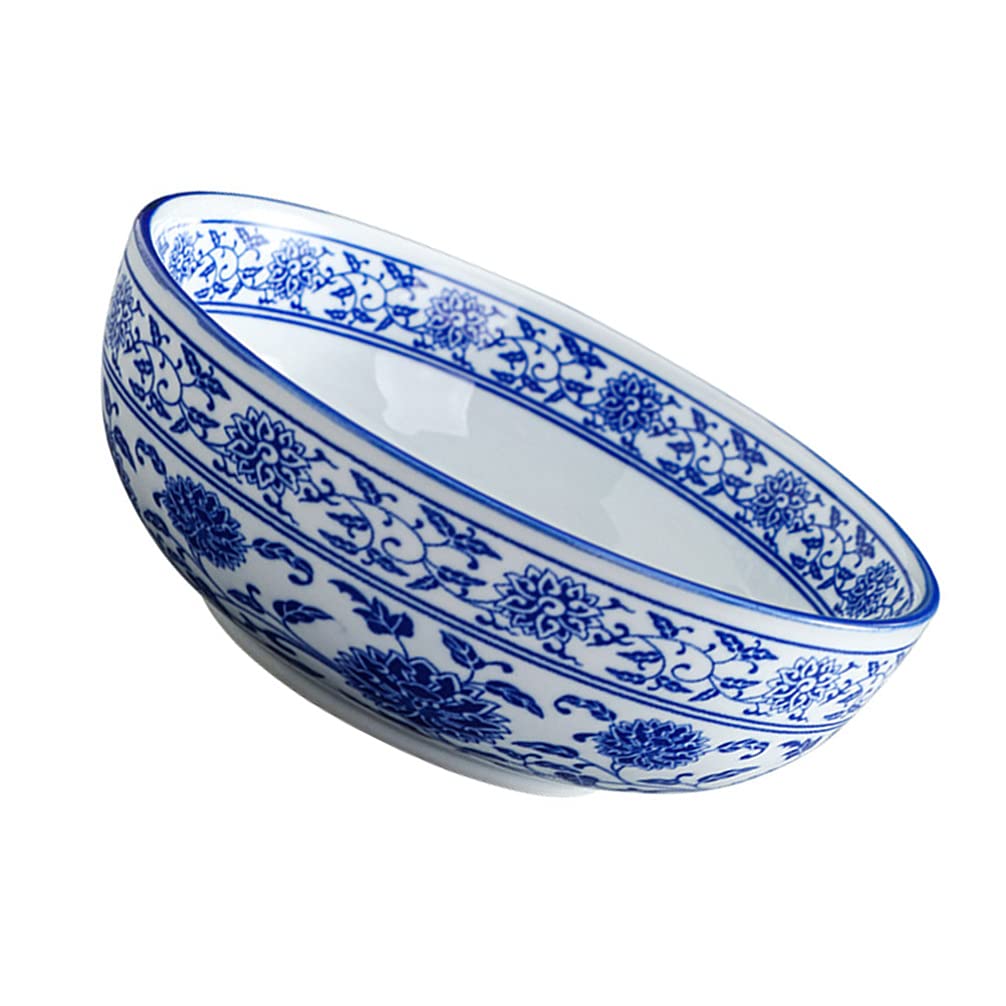 BESTonZON Keramik Suppensch¨¹ssel Nudelschale Asiatische Ramen Sch¨¹ssel Blau 8 Zoll Chinesische Sti