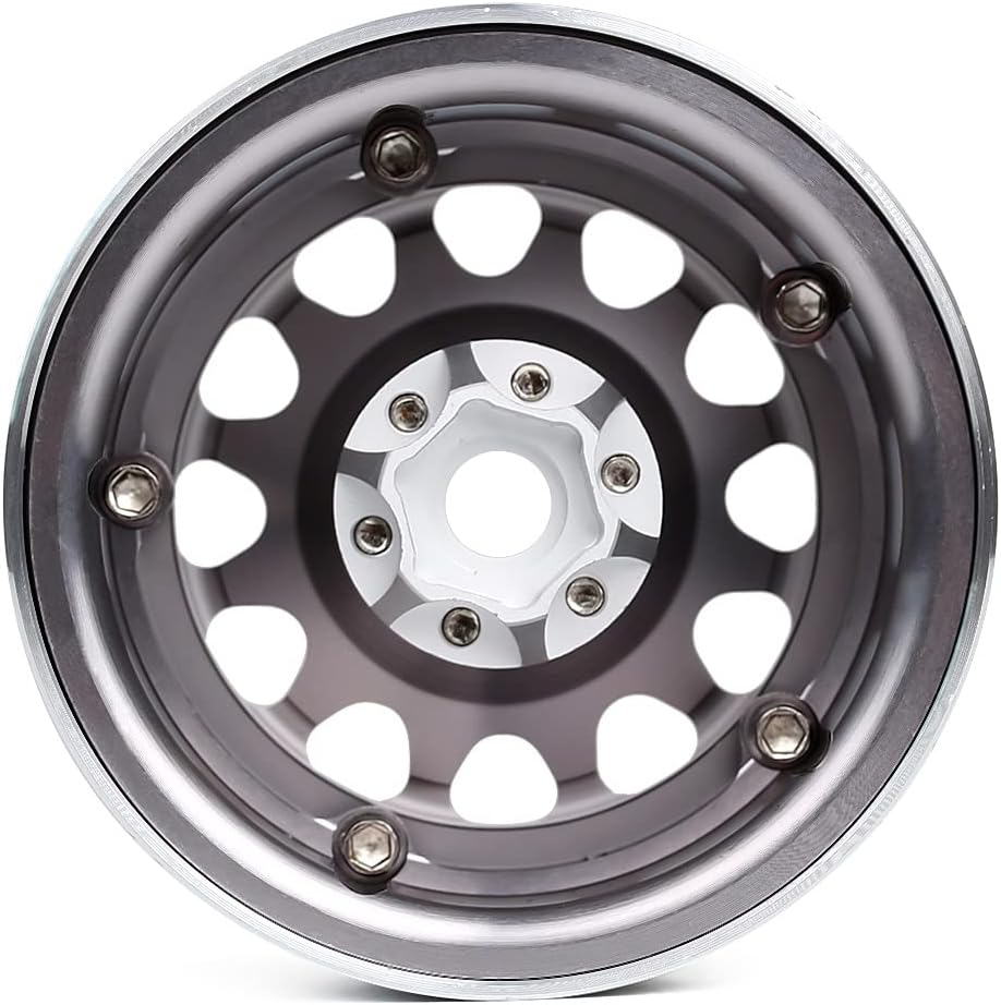 INJORA 4 Stücke 2,2 Beadlock Felgen Metall Räder Felge Set für 1:10 RC Rock Crawler Axial SCX10 RR10