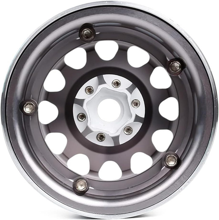 INJORA 4 Stücke 2,2 Beadlock Felgen Metall Räder Felge Set für 1:10 RC Rock Crawler Axial SCX10 RR10