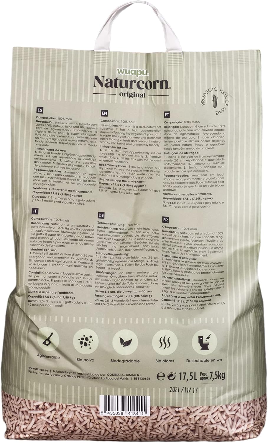 Wuapu Naturcorn, 17,5 l natur 117,5, natur 117,5