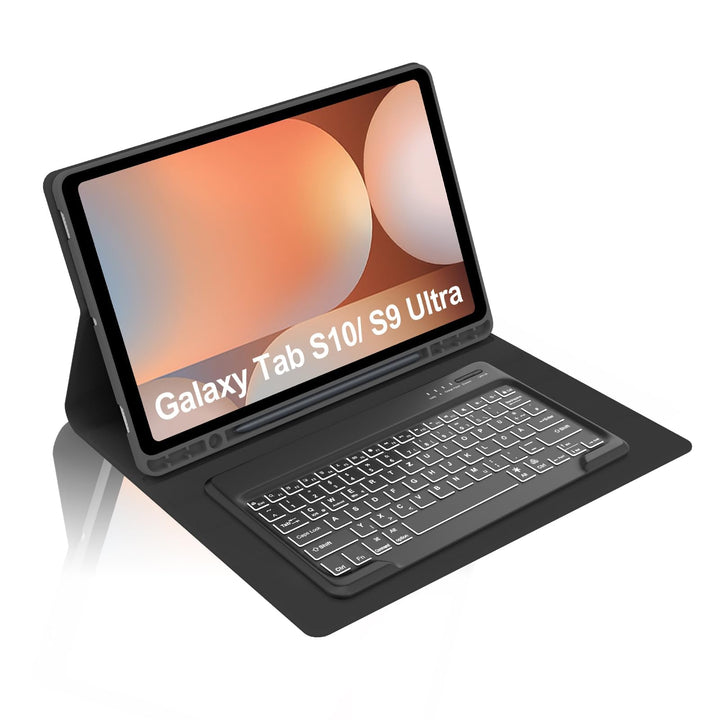 Für Tab S10 Ultra 14.6" Tastaturhülle mit Beleuchtung QWERTZ | Für Samsung Galaxy Tab S10 Ultra Tast