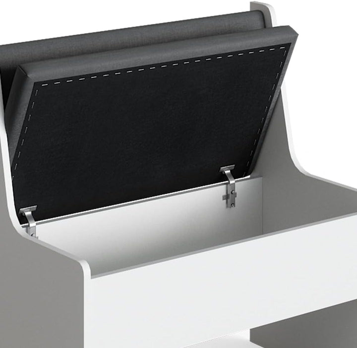 Vicco Esszimmer-Eckbank Roman, Bank für die Essecke, Weiss/Anthrazit, 76 x 42 cm Weiss Bank 77 cm, W