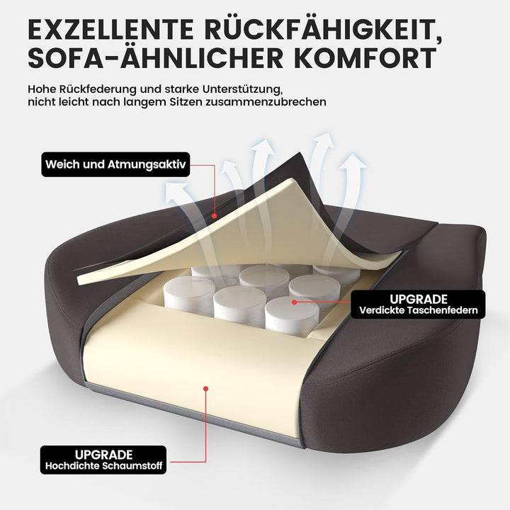 GTPLAYER Gaming Stuhl Stoff, Gaming Sessel mit Taschenfederkissen, ergonomischer Drehstuhl, Gamer St