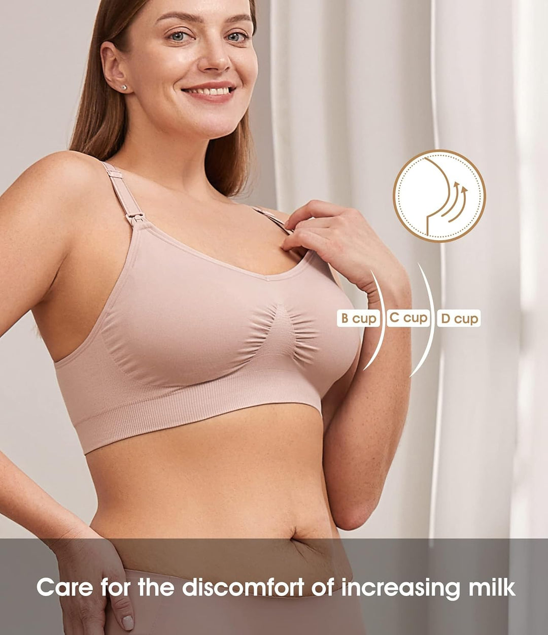 HOFISH Schwangerschafts-BHs, Bralette, Grösse S-XXL, mit extra BH-Verlängerungen und Clips, 3 Stück,
