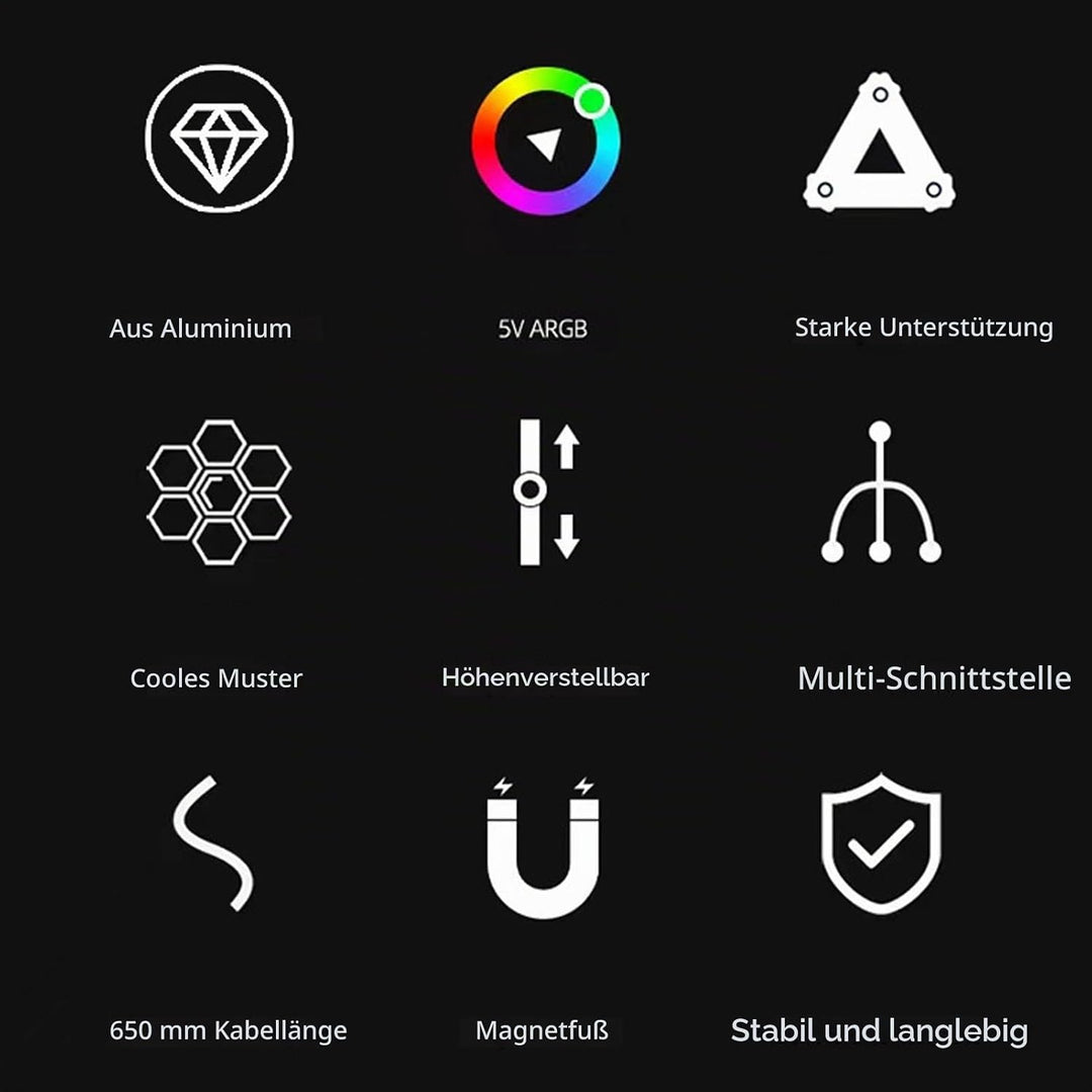 GPU-Unterstützungshalterung, ARGB-Aluminiumlegierung, magnetische Basis, verschiebbar, verstellbare