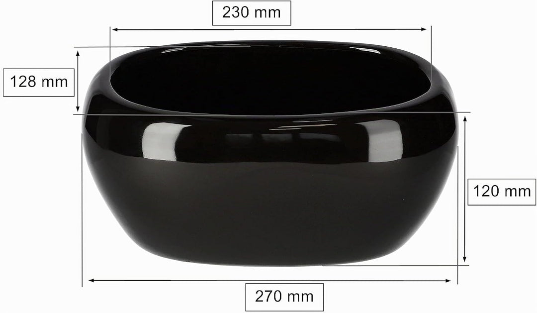 KOTARBAU® Keramik-Blumentopf Übertopft Blumenschale für Blumen Pflanzen Schwarz, Schwarz