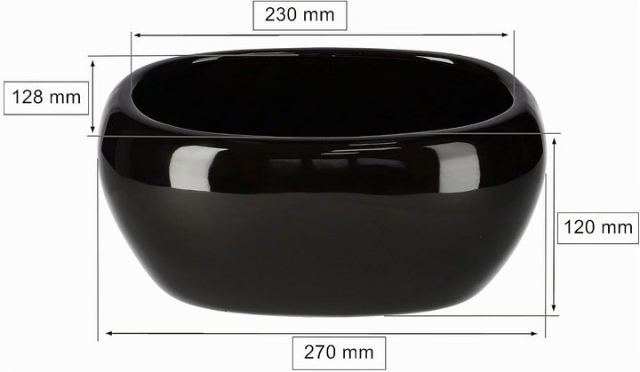 KOTARBAU® Keramik-Blumentopf Übertopft Blumenschale für Blumen Pflanzen Schwarz, Schwarz
