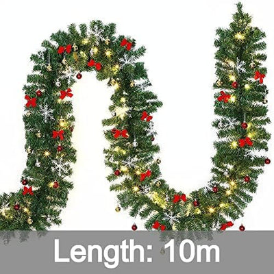 Casaria Weihnachtsgirlande mit Beleuchtung Deko 10m 160 LEDs Beleuchtet Innen Aussen Grün Weihnachts